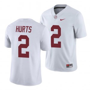 Men's Alabama Crimson Tide #2 Jalen Hurts White Game NCAA College Football Jersey 2403QLKH7